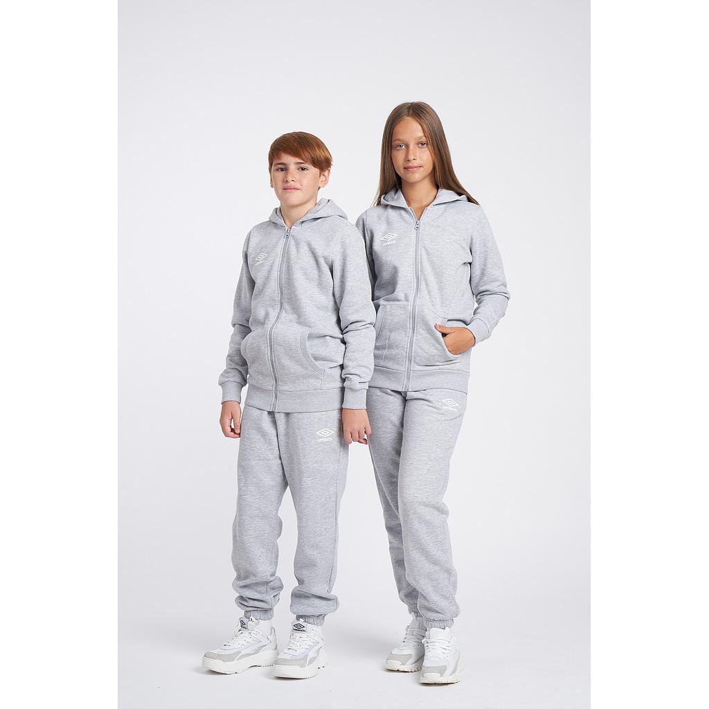 CHAQUETA UMBRO FLEECE ZIP THROUGH SMALL LOGO HOODIE JUNIOR GREY MARL / WHITE