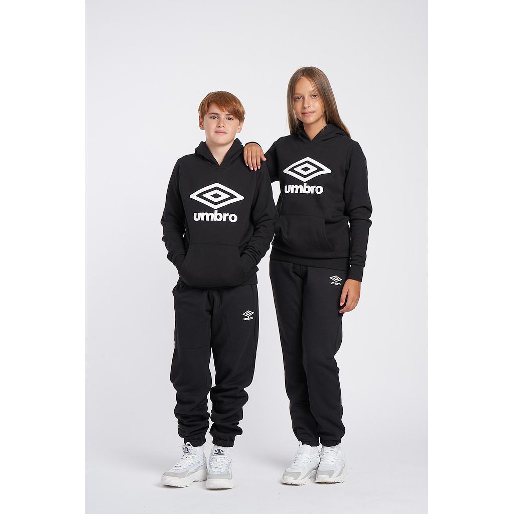 SUDADERA UMBRO FLEECE LARGE LOGO OH HOODY BLACK / WHITE