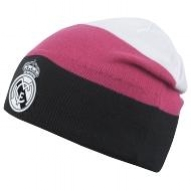 Gorro Lana R.Madrid Blanco/Rosa
