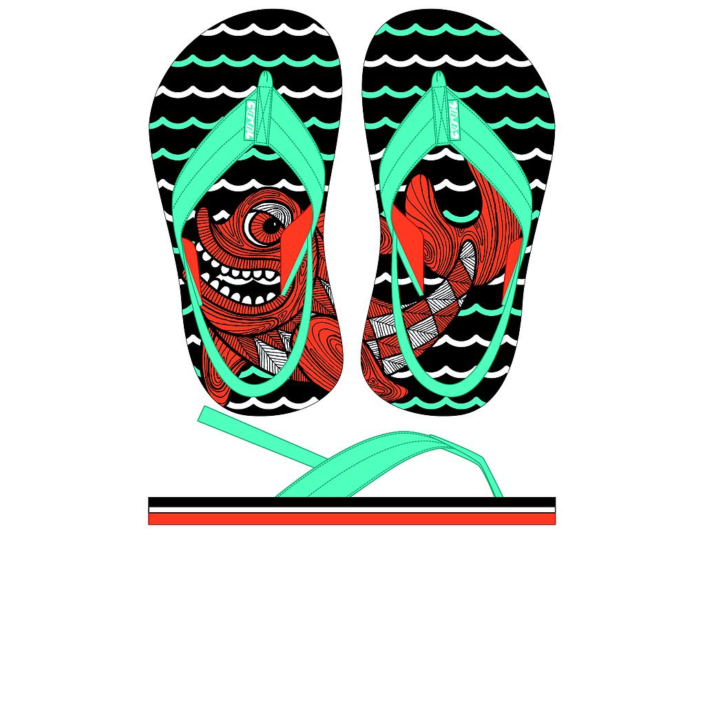 Zapatilla Baño Con Estampado