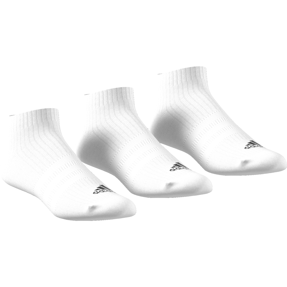 3S PERFORMANCE HALF CUSHIONED NO-SHOW SOCKS (3 PAIRS PACK) WHITE/WHITE/BLACK