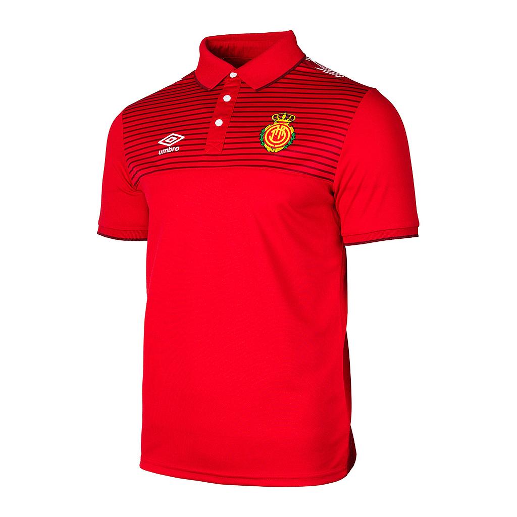 MLW22012I-600 POLO RCD MALLORCA WALK'19 PLAYER RED / DARK RED / WHITEPOLO RCD MALLORCA PASEO JUGADORES