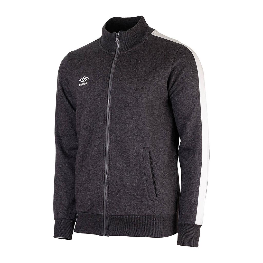 65520U-HJB FW ZIP TRACK TOP CHARCOAL MARL / BRILLIANT WHITE