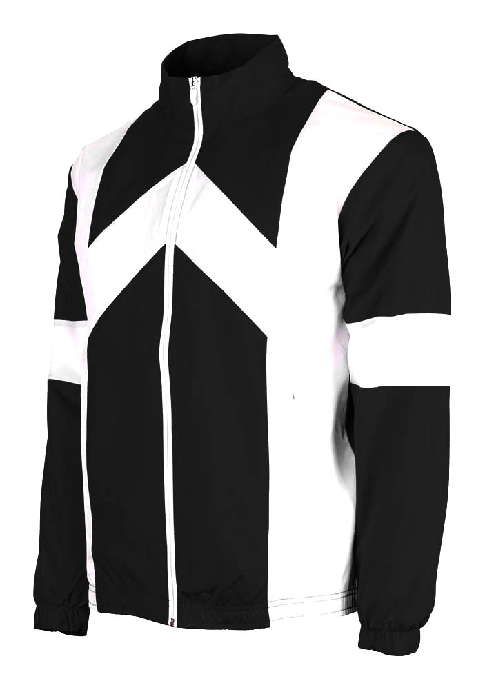 65498U-HGF PANELLED FZ WINDBREAKER BLACK / GREY MARL / BRILLIANT WHITE