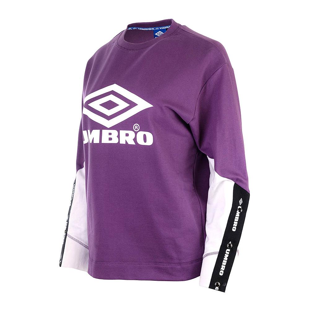 UMJL0055-Z3N LINA SWEAT TOP WOMEN COSMOS/GREY/BRIGHT WHITE