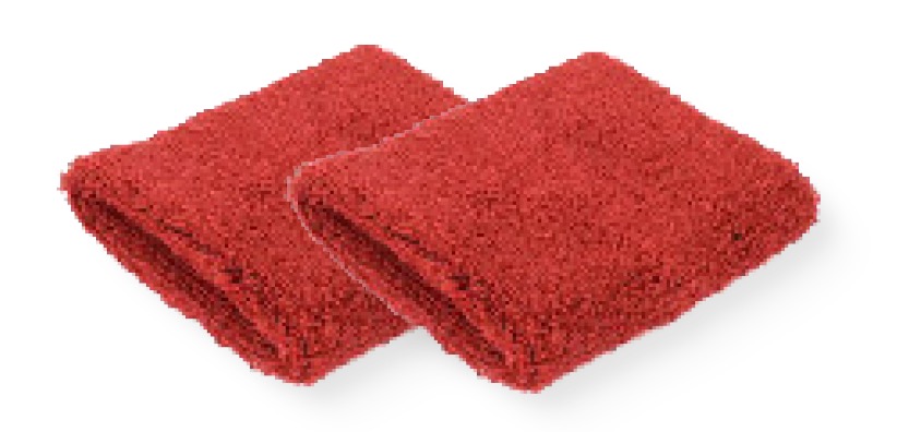 Par muñequeras rizo algodón 7.5x7.5 cm, rojo Red