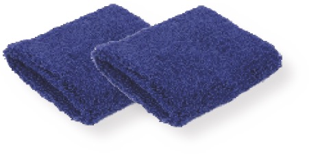 Par muñequeras rizo algodón 7.5x7.5 cm, azul Blue