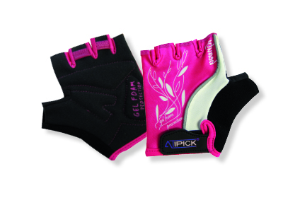 Guantes ciclismo mod. LADY elastano con palma AMARA, refuerzo GEL. Red