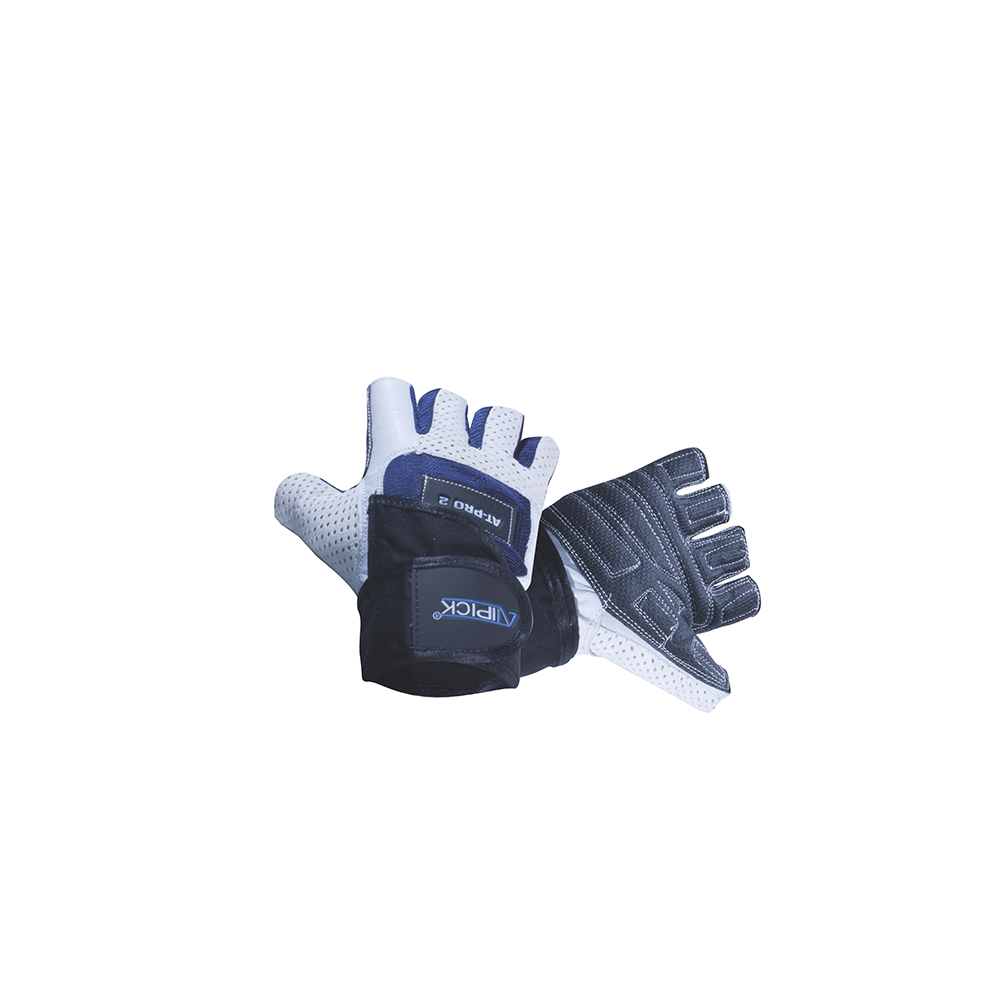 Guantes halterofilia mod. AT-PRO2. Soporte muñeca. White