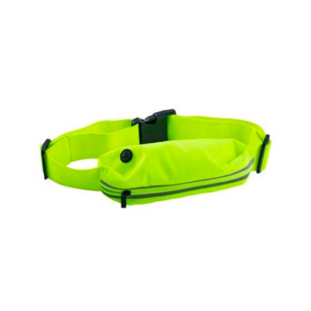 Riñonera running extensible, en poliéster impermeable Yellow