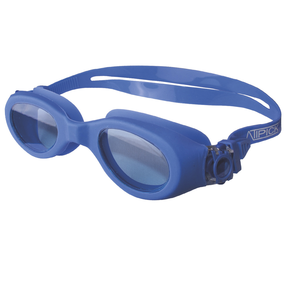 Gafas natación adulto COMPACT, doble banda silicona, monobloc Blue