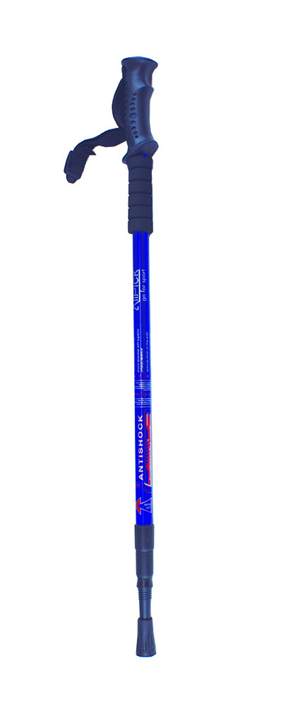 Baston senderismo aluminio. 65-135 cm, AZUL Blue