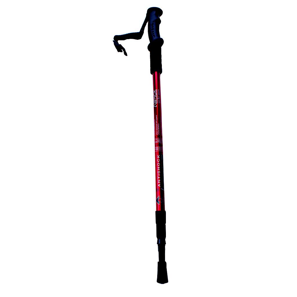 Baston senderismo aluminio. 65-135 cm, ROJO Red