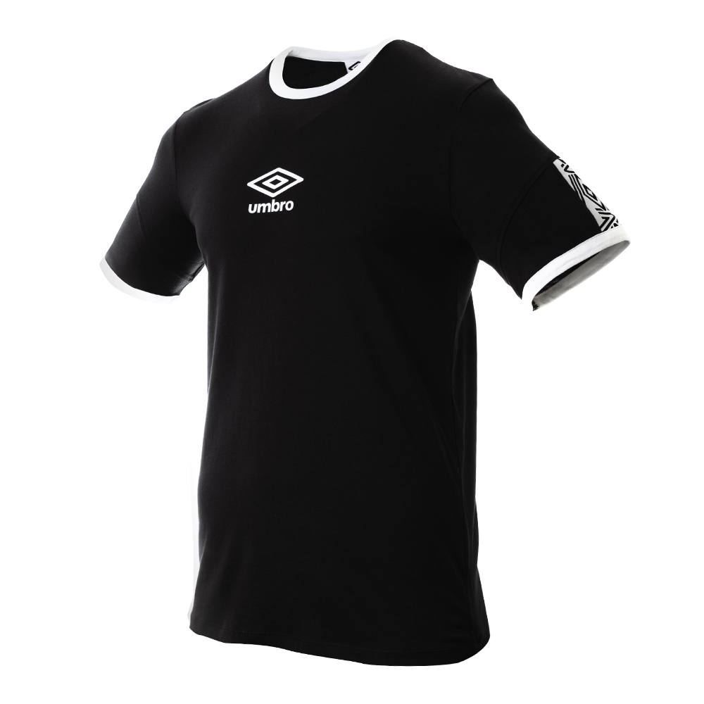 65657U-FL3 RINGER TAPED LOGO TEE BLACK / BRILLIANT WHITE