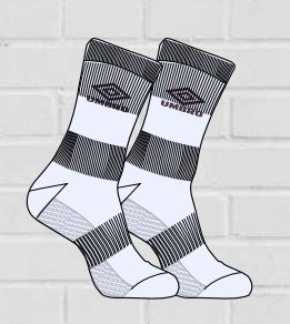 C30007-JLT UMBRO CLASSICO SOCK - UNISEX WHITE / BLACKBERRY WINE