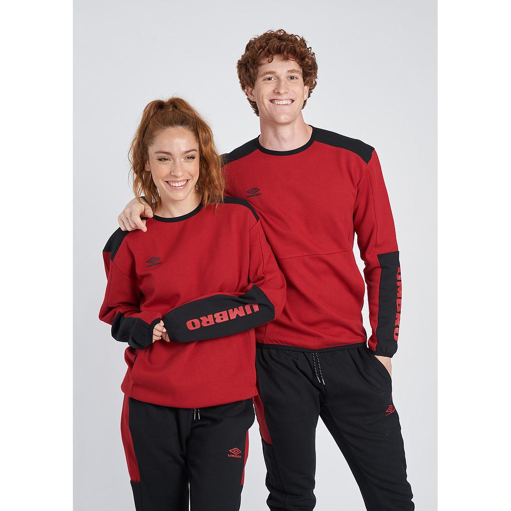 UTILITY CLR BLOCK SWEAT RED DAHLIA / BLACK