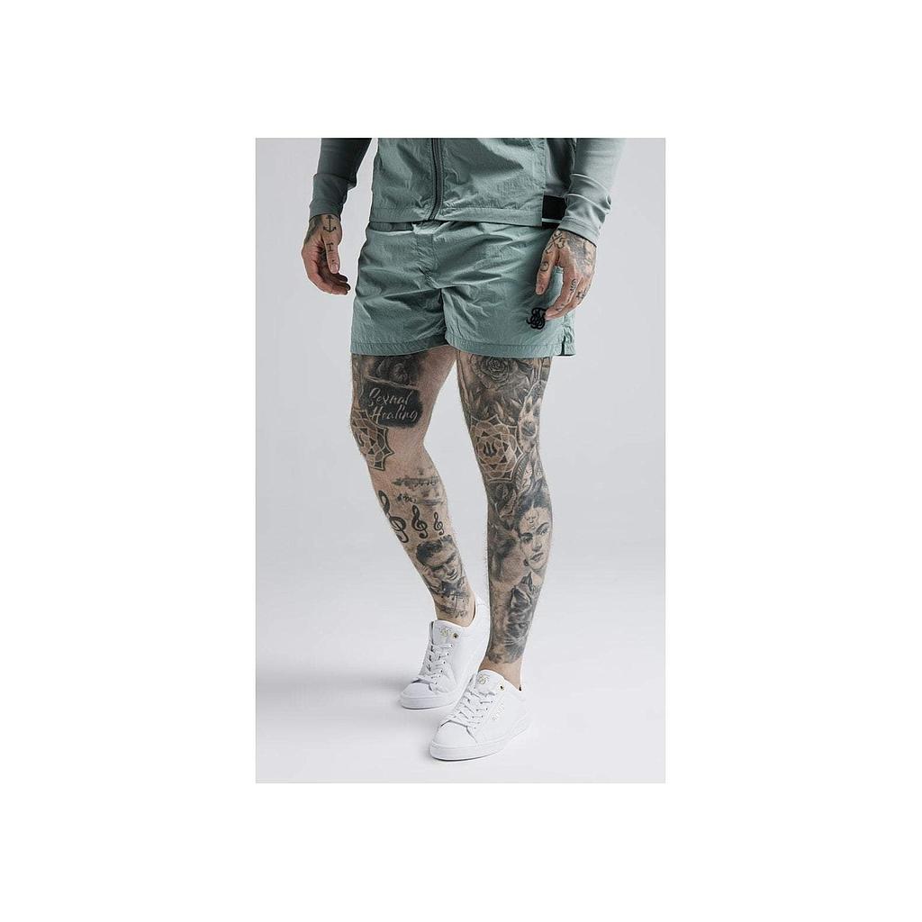 SikSilk Adapt Crushed Nylon Swim Shorts - Pacific