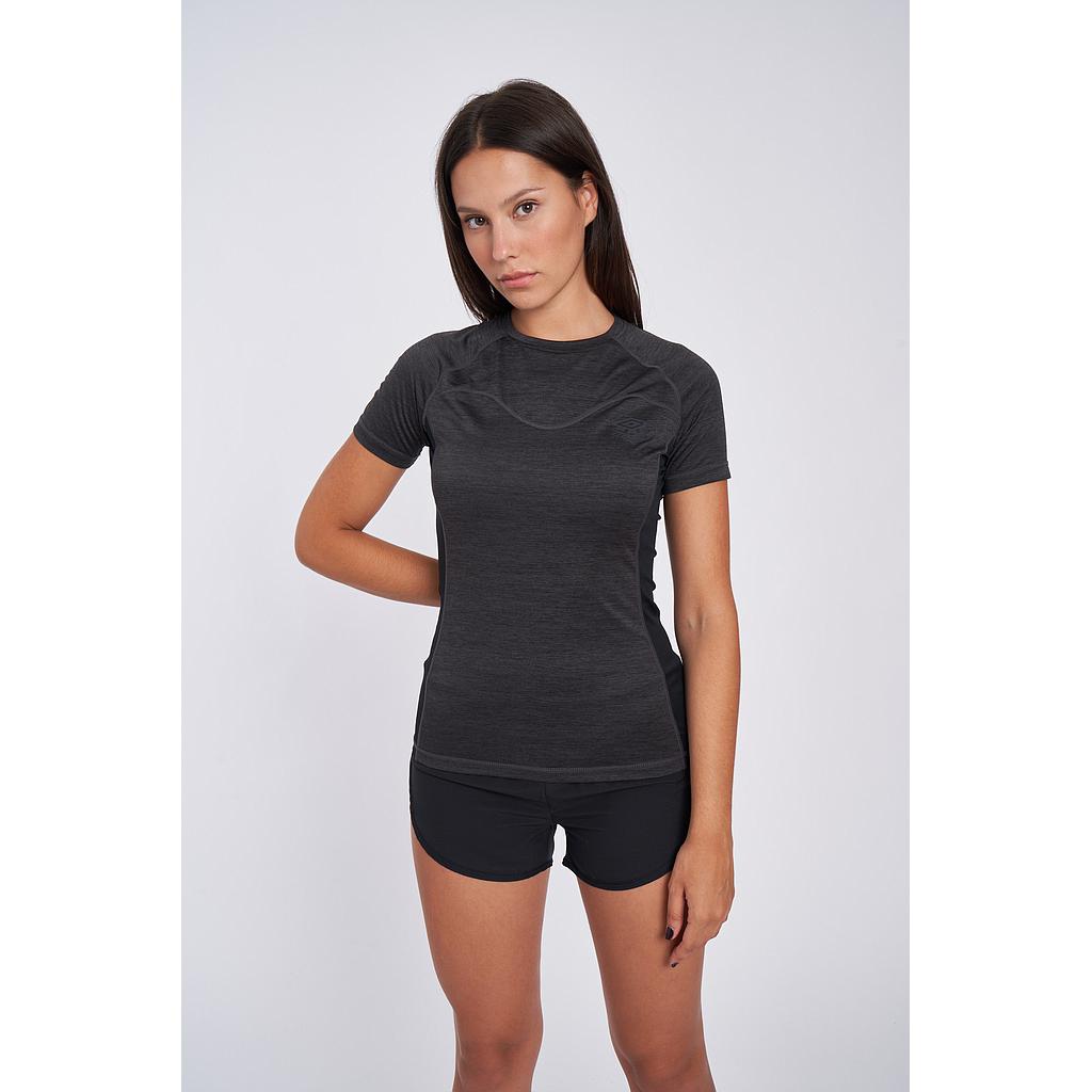 Camiseta Umbro Pro Training Marl Poly Tee - Womens - Black Marl