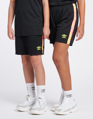 Short Umbro Axis Knit Short - JNR - Black / Safety Yellow / Knockout Pink