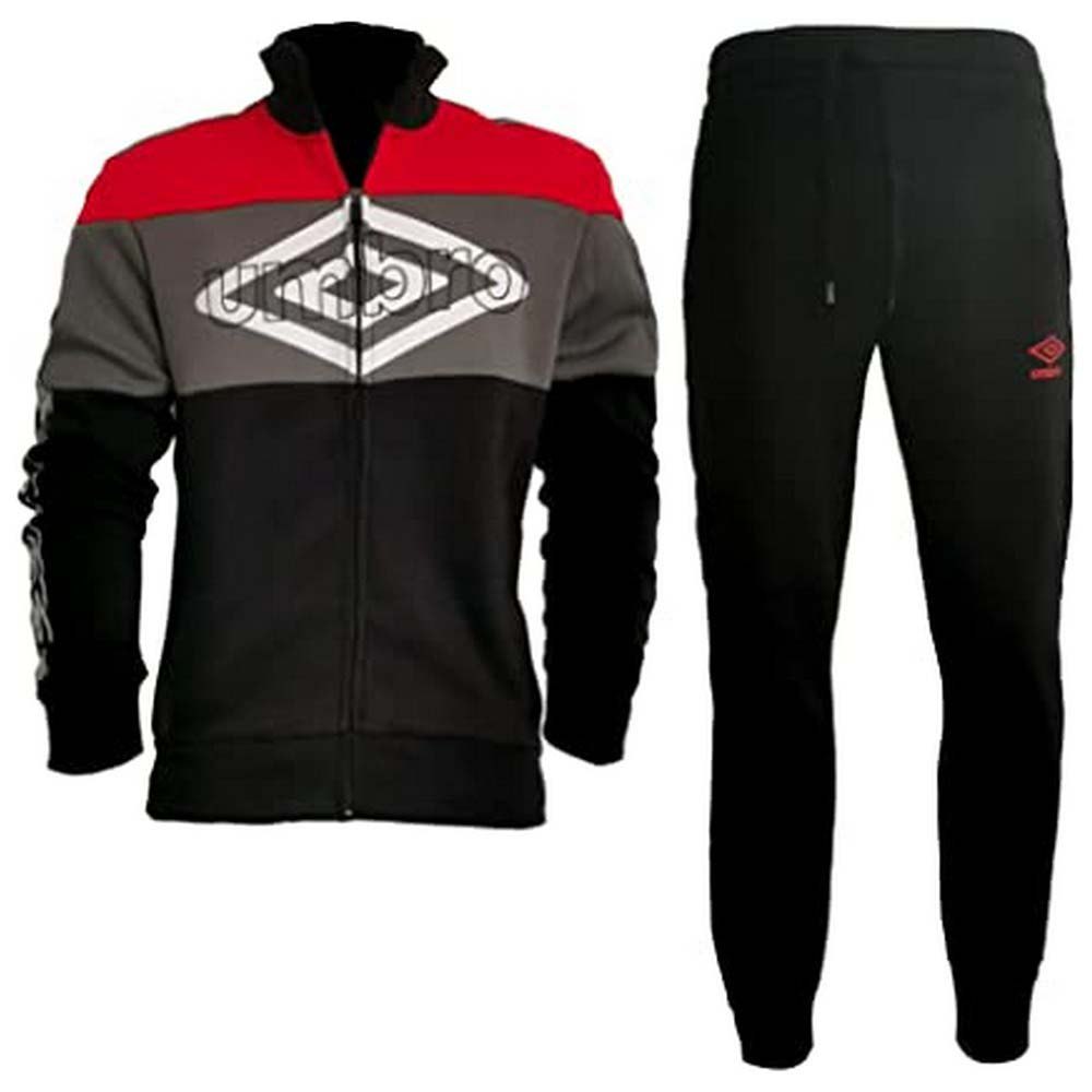 Chandal Umbro Fullzip Tracksuit Black / Dark Gray / Red