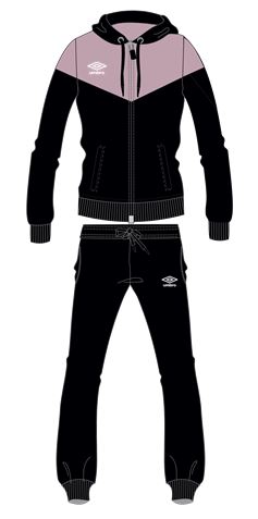 Chandal Umbro Hooded FZ Tracksuit Woman Peach / Black