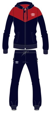 Chandal Umbro Hooded FZ Tracksuit Woman Ren / Navy