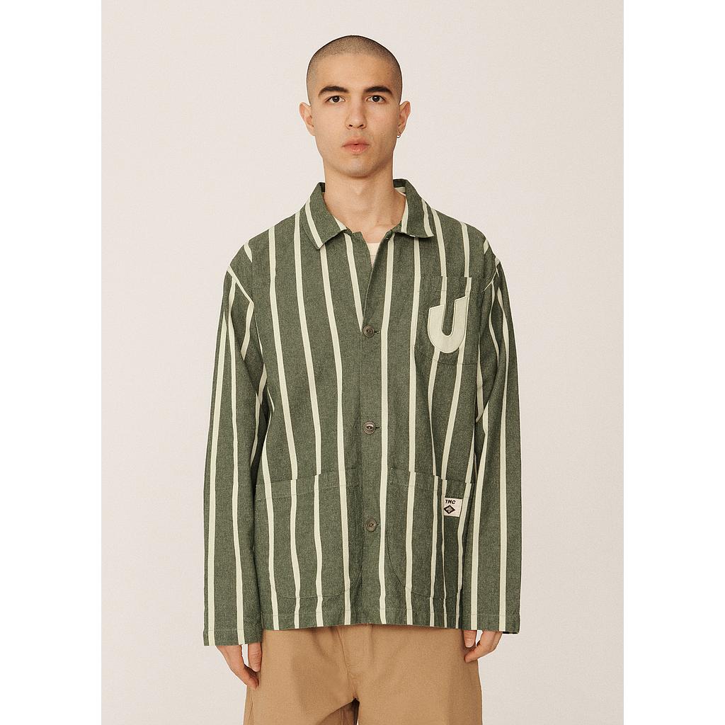 YMC Striped Refs Jacket Rain Forest / Cannoli Cream