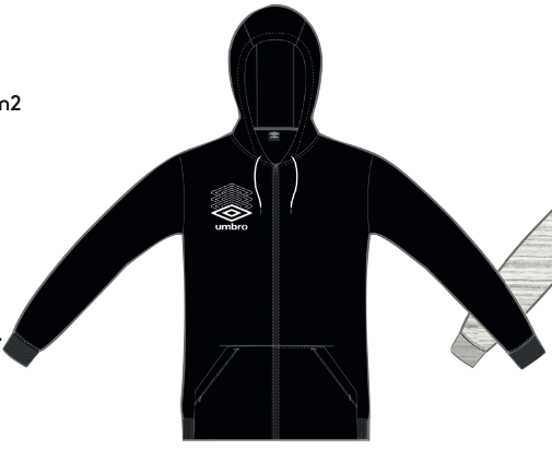 Chaqueta Umbro FW Terrace Zip Hoodie Black