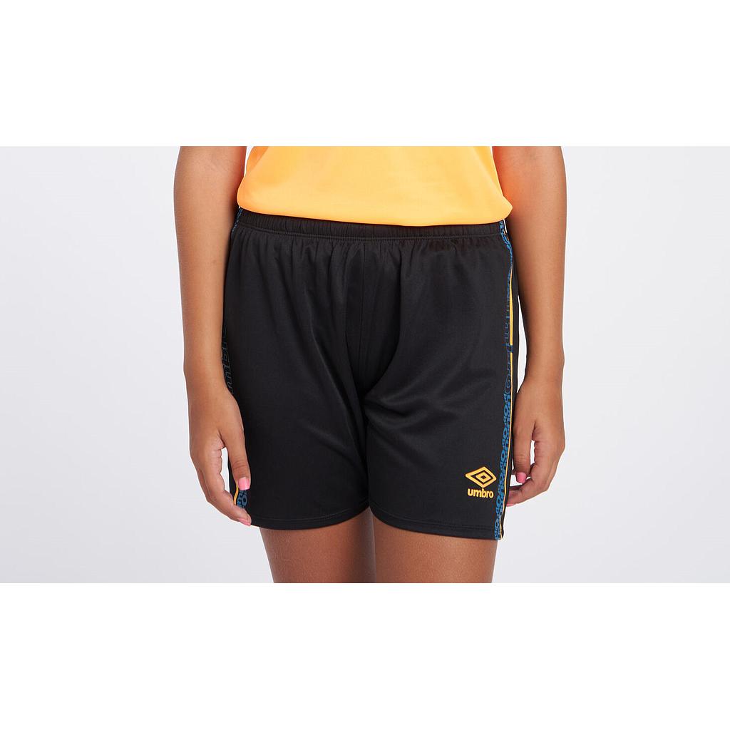 Pantalón Umbro Spirito Knit Short - JNR - Black / Orange Pop / Petrol Blue
