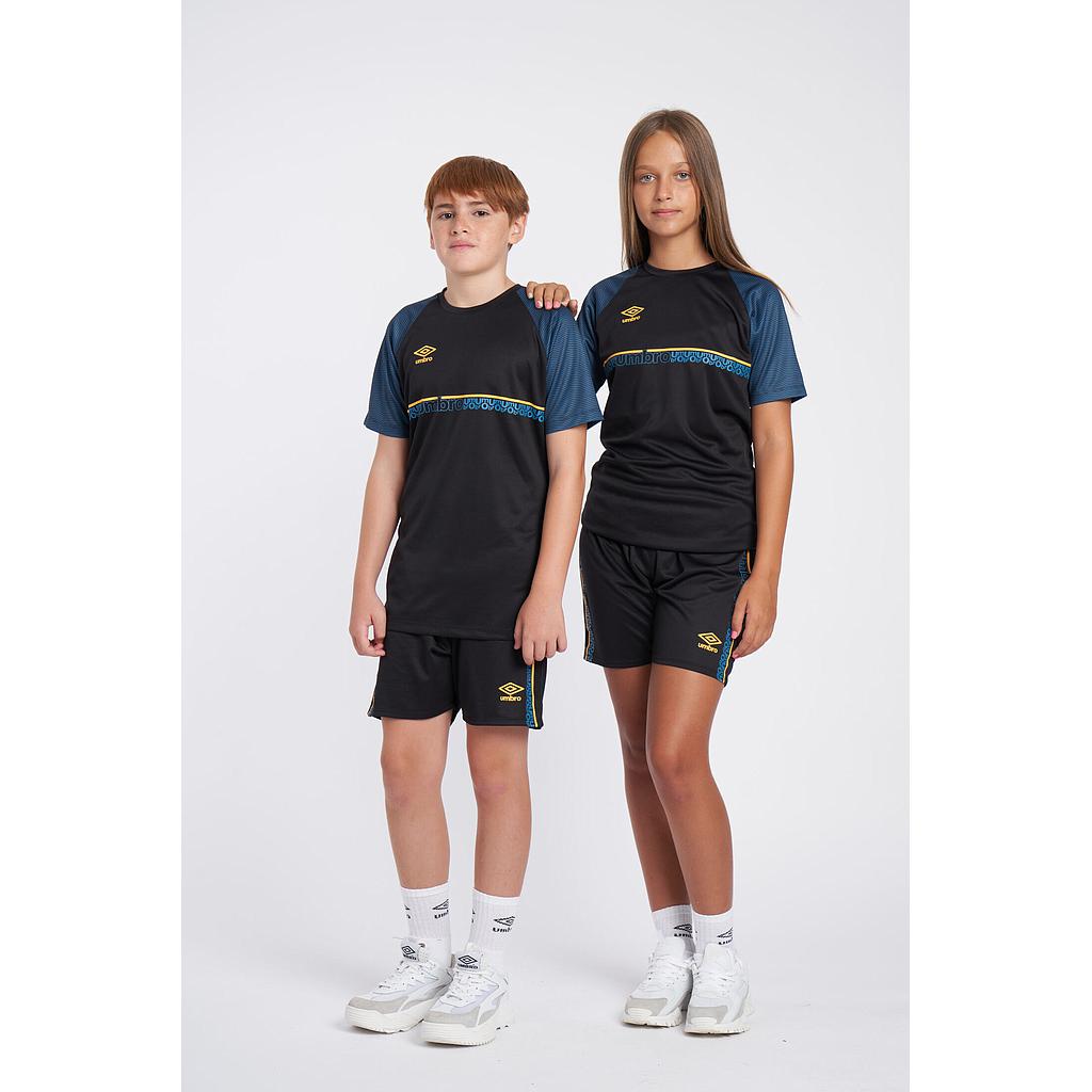 Camiseta Umbro Spirito Jersey - Jnr - Black / Orange Pop / Petrol Blue