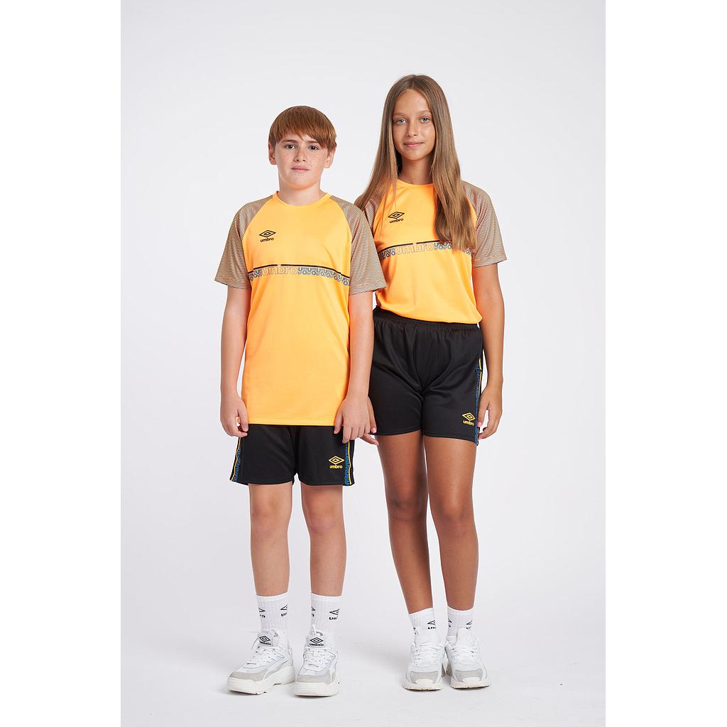 Camiseta Umbro Spirito Jersey - JNR - Orange Pop / Black / Petrol Blue