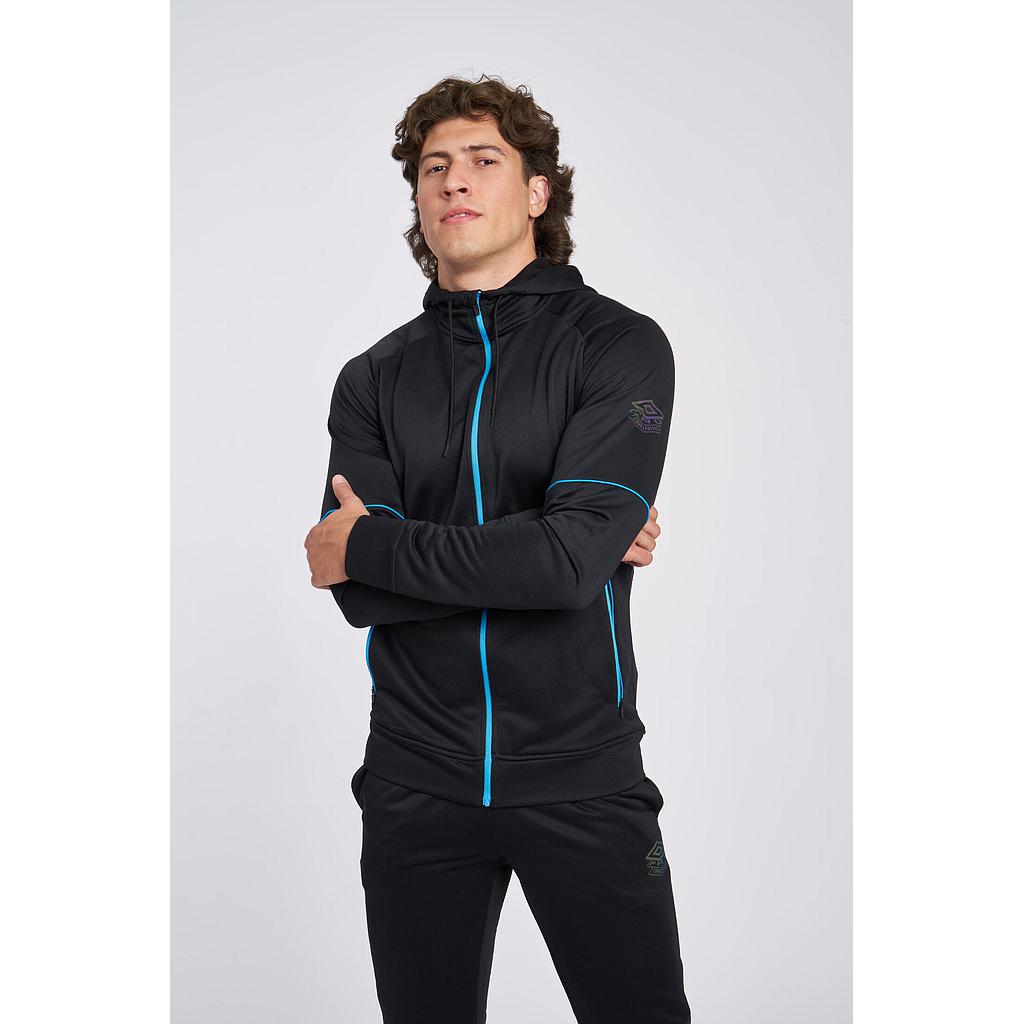 Chaqueta Umbro Pro Training FZ Hoodie Black / Malibu Blue