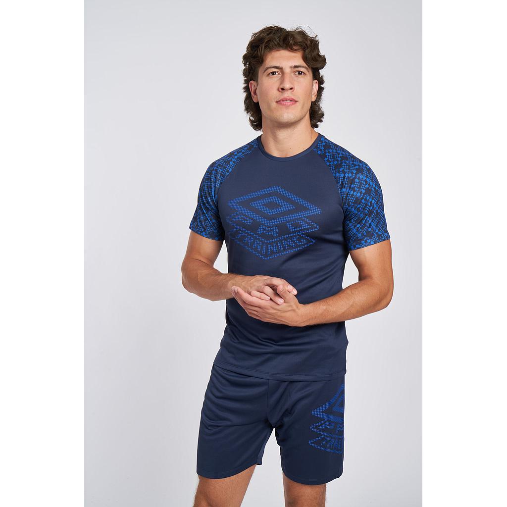 Camiseta Umbro Pro Training Active Graphic Sleeve Jersey Dark Navy / Regal Blue