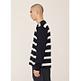 Polo Umbro YMC 60s Patchwork Football Jersey Cannoli Cream / Navy Blazer