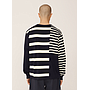 Polo Umbro YMC 60s Patchwork Football Jersey Cannoli Cream / Navy Blazer