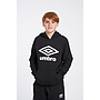 SUDADERA UMBRO FLEECE LARGE LOGO OH HOODY BLACK / WHITE