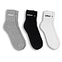 PK3 BRANDED SPORTS SOCKS GREY MARL / BLACK / BRILLIANT WHITE