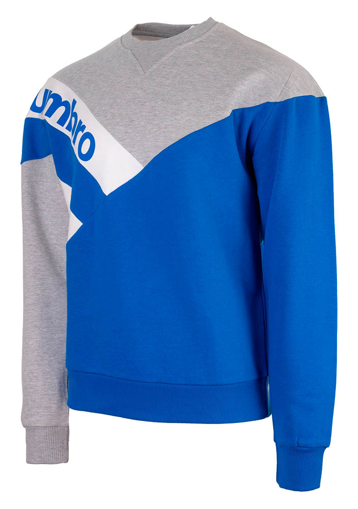 BRANDED VINTAGE PANELLED SWEAT GREY MARL / REGAL BLUE / BRILLIANT WHITE