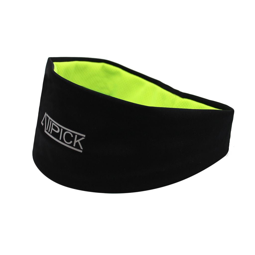 Cinta de pelo para running, poliéster. Negro/amarillo fluor Black/Yellow