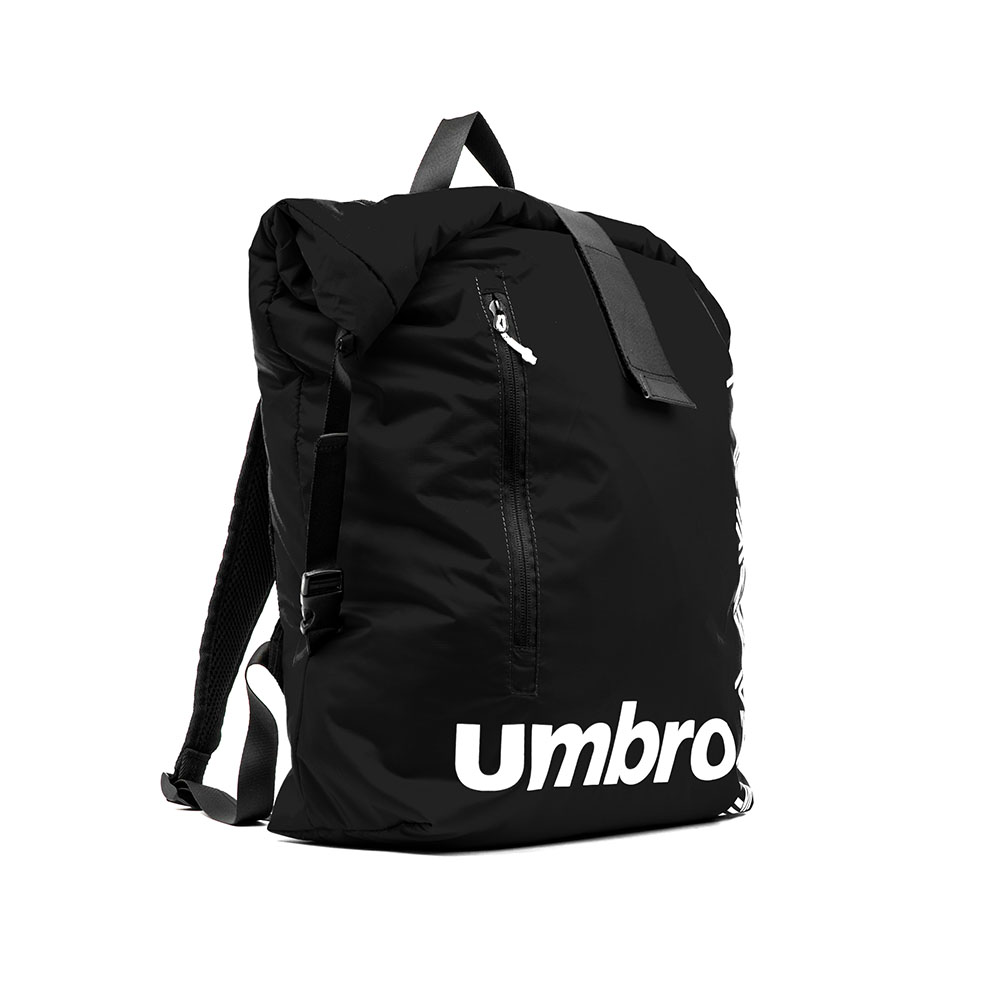 30789U-090 PADDED ROLL TOP BACKPACK BLACK / WHITE