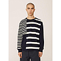 Polo Umbro YMC 60s Patchwork Football Jersey Cannoli Cream / Navy Blazer